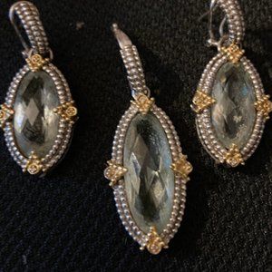 Citrine pendant with matching earrings